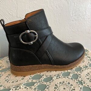 Women's Black Ankle Bootie with Decorative Buckle